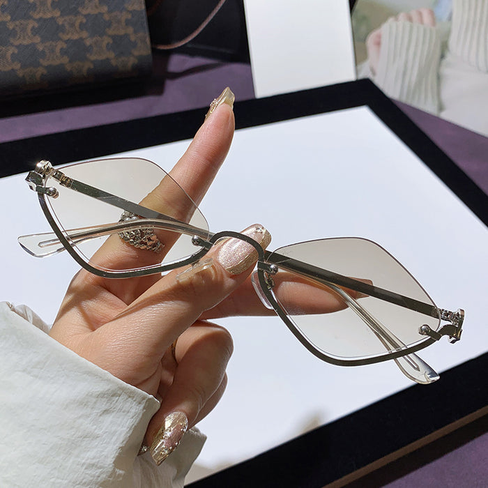 Wholesale Semi-rimmed diamond-shaped sunglasses