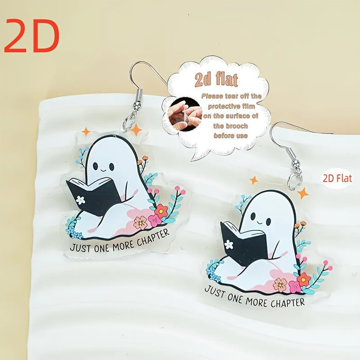 Wholesale Quirky Cartoon Ghost Acrylic Earrings Trendy Jewelry Accessory MOQ≥12