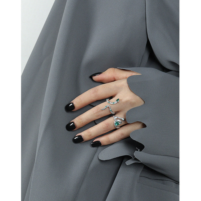 Wholesale A niche original zircon textured pure silver ring