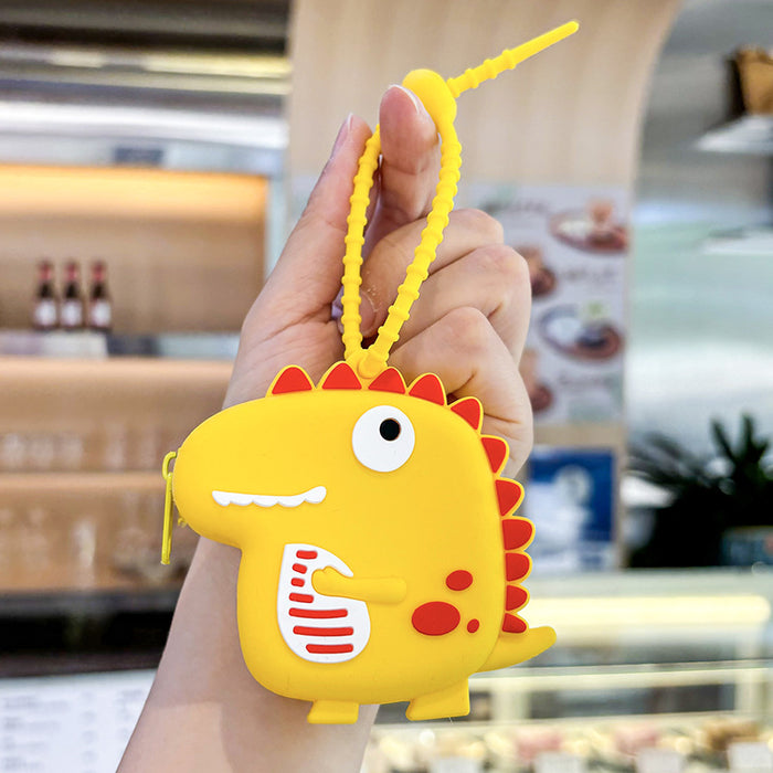 Wholesale Creative Dinosaur-shaped Coin Purse Keychain Cute Fun Portable Personality Practical Good-looking Carry-on Companion Pendant