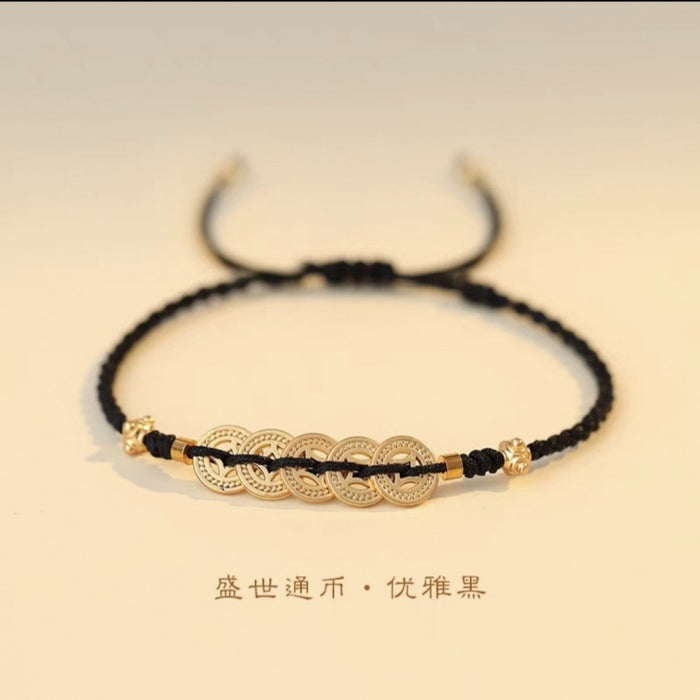 Wholesale Money hand rope, red rope woven bracelet, good luck bead bracelet