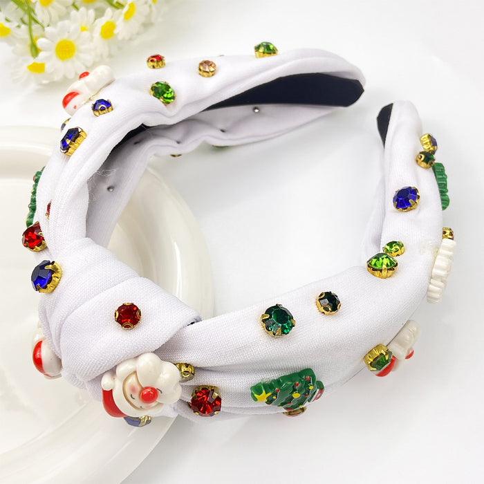 Wholesale Christmas  wide knotted  festive headband