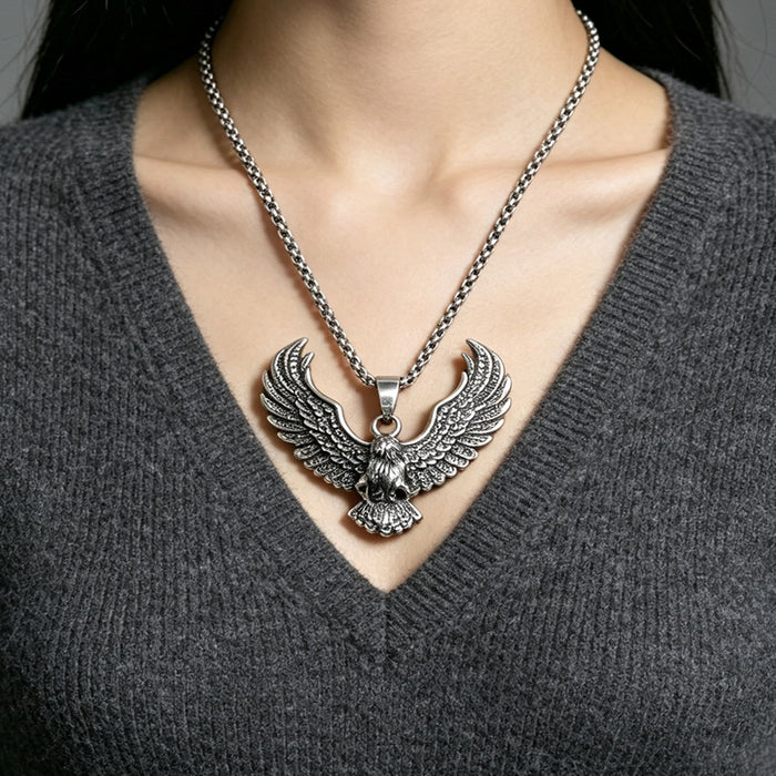 Wholesale Vintage Eagle Pendant Necklace Stainless Steel Punk Hip Hop Men S Fashion Accessory