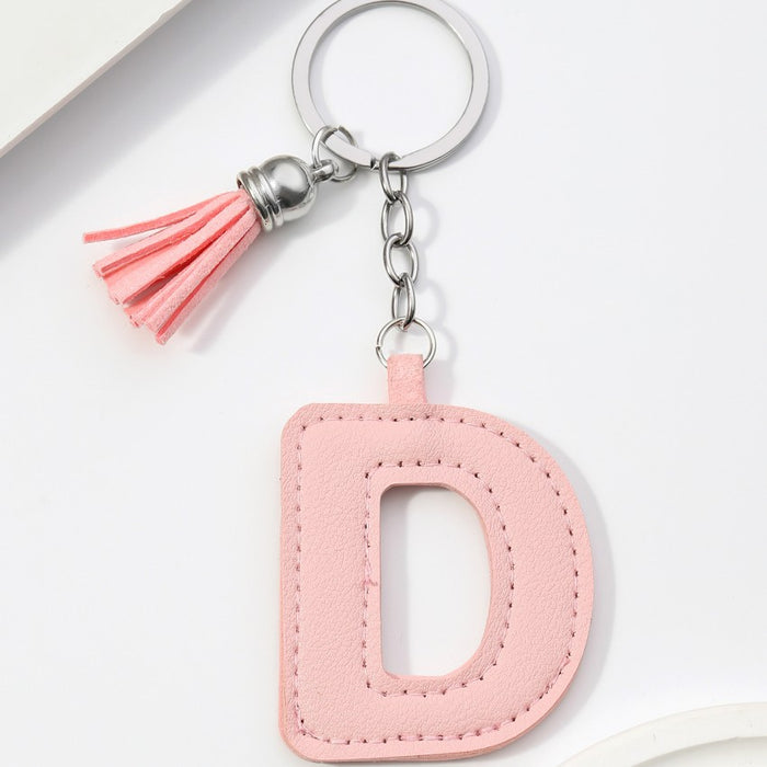 Wholesale PU Leather 26 English Letters Keychain JDC-KC-RongRui063