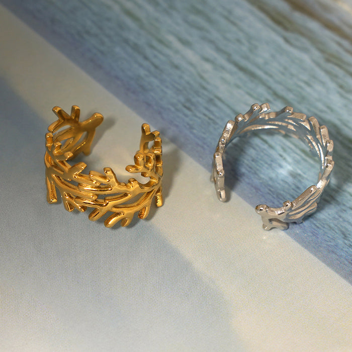 Wholesale Stainless Steel 18K Ring Steel Women's Niche High-End Ring Jewelry