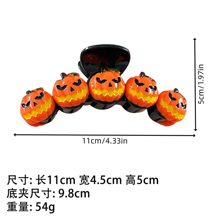 Wholesale Funny Pumpkin  Hair Claw Large Resin Back Of Head Clip Pumpkin Orange Party Costume Hair Accessory Fashion Resale