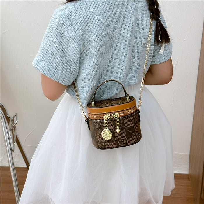 Wholesale Pu Fashion Plaid Small Bucket Children's Small Bag JDC-SD-DaJu019