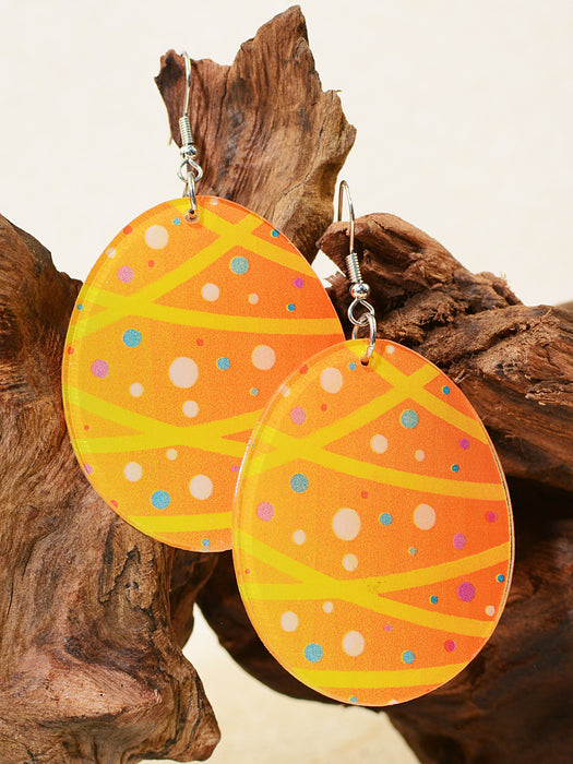 Wholesale Easter Egg Graffiti Painted Acrylic Earrings JDC-ES-ChenC011