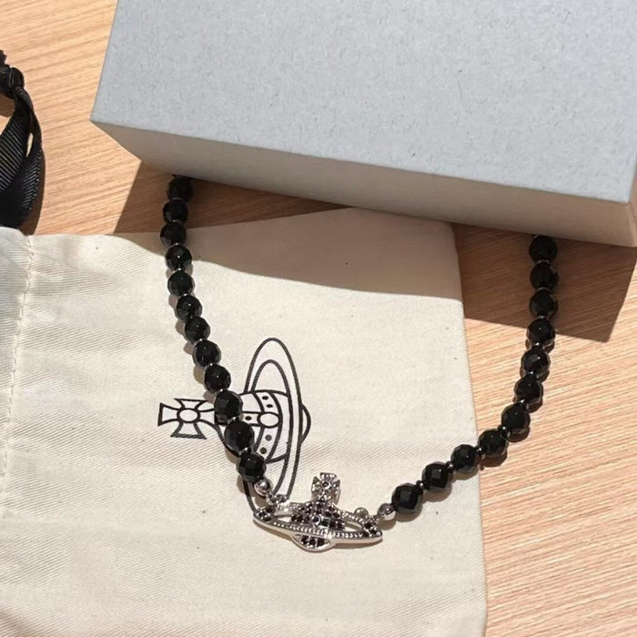 Wholesale Saturn Planet Necklace Women's Diamond-Encrusted Clavicle Chain