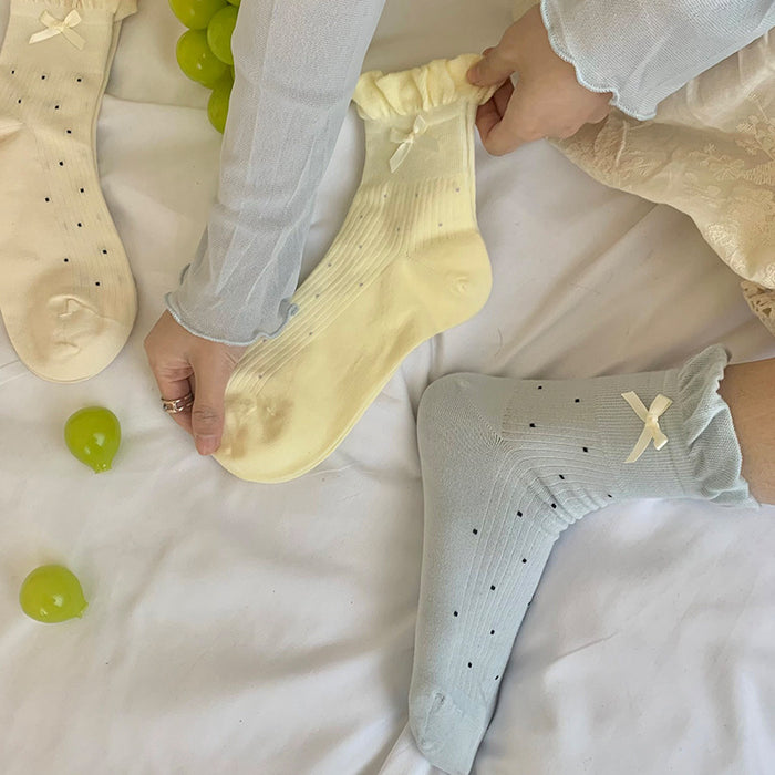 Wholesale Bow shaped boneless socks, new mid length socks