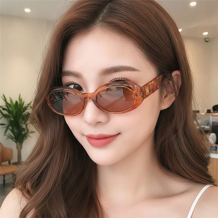 Wholesale Retro Oval Sunglasses for Women Street Photography UV400 Sun Glasses