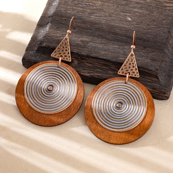 Wholesale Bohemian Colorful Spiral Round Earrings Party Wear Jewelry Accessory MOQ≥2