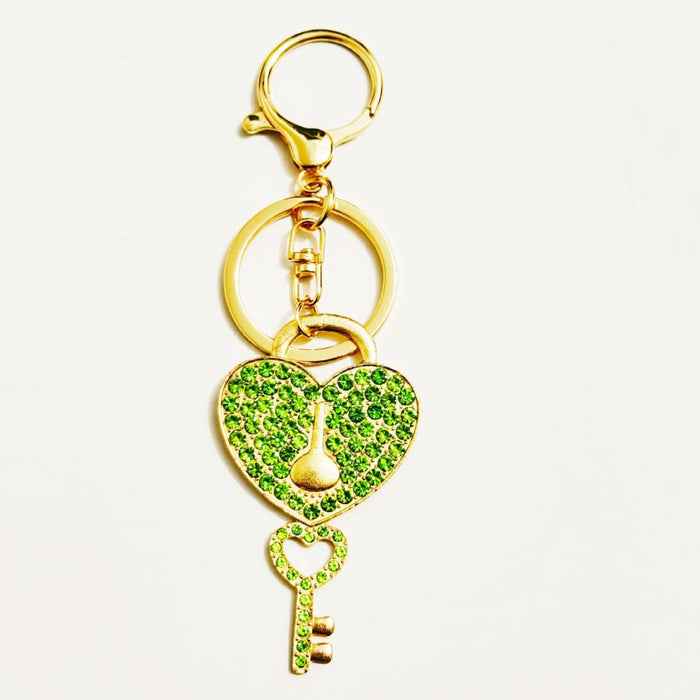 Wholesale Heart Rhinestone Keychain Bag Charm Stylish Keyring For Couple Travel Souvenir Boutique Resale