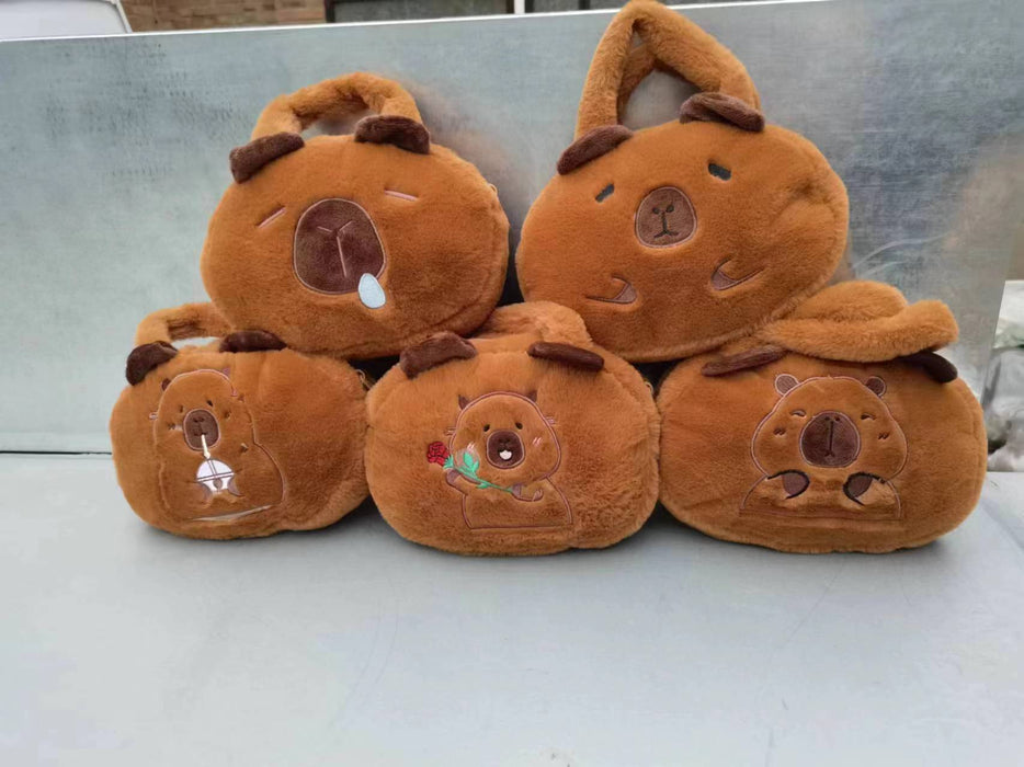 Wholesale Plush Capybara Backpack Cute Crossbody Handbag Female Cartoon Student Small Backpack