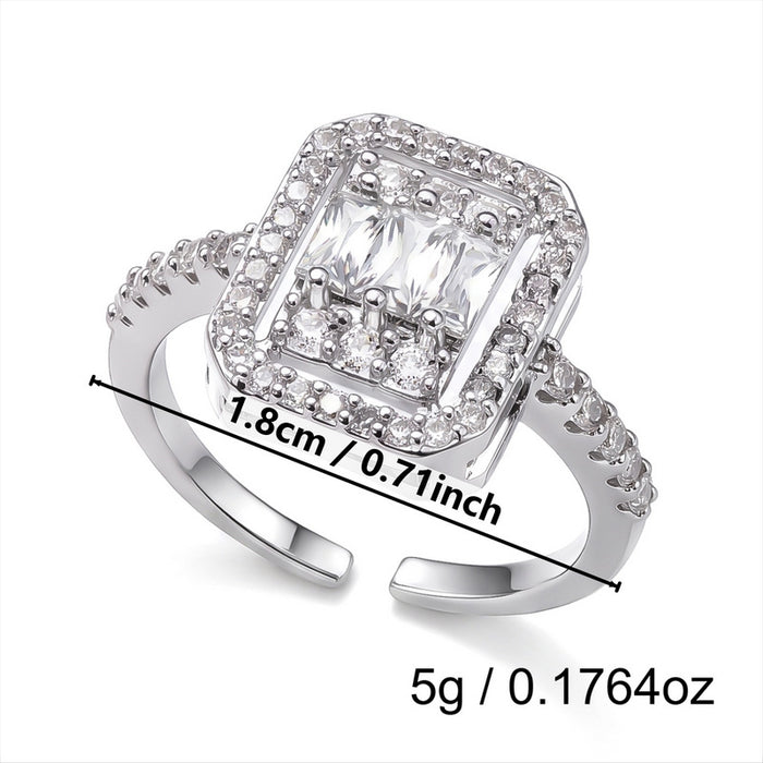 Wholesale Geometric Stackable Ring with Zircon Copper Plated Fashion Jewelry Accessory