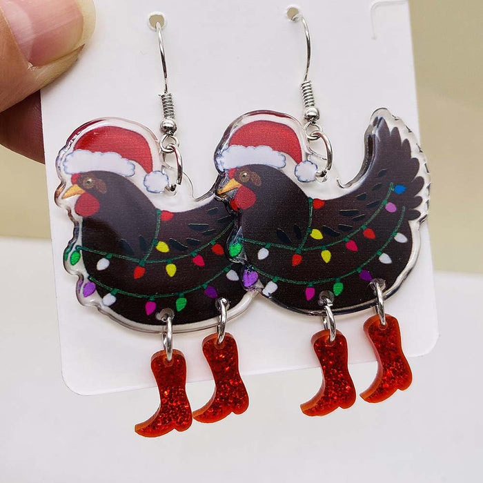Wholesale Christmas creative acrylic earrings personalized colorful elk earrings