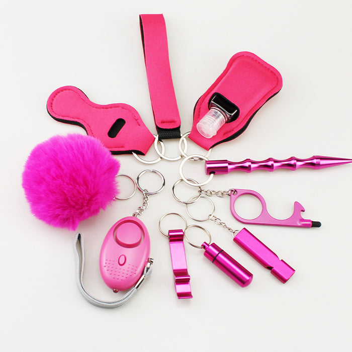 Wholesale 11 Piece Self Defense Keychain Set Black Alloy Everyday Car Key Accessory For Resale