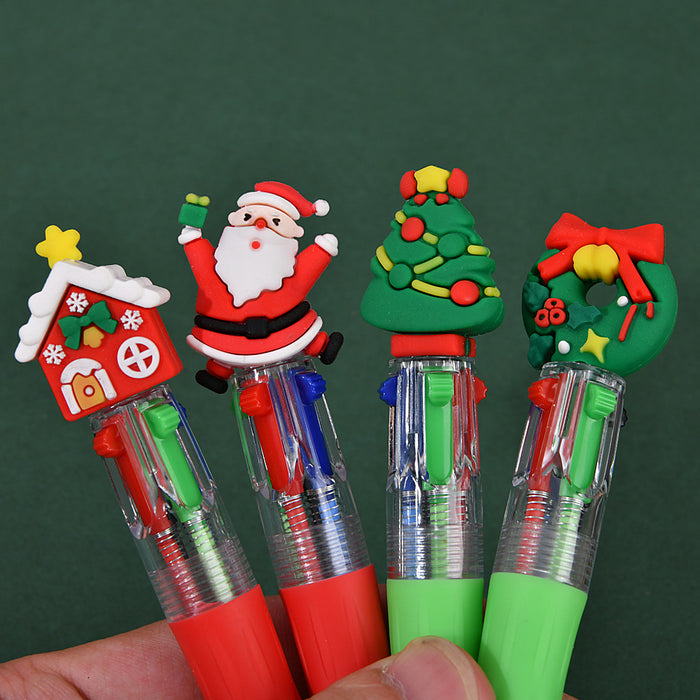 Wholesale Four-color ballpoint pen cute cartoon multi-color pen