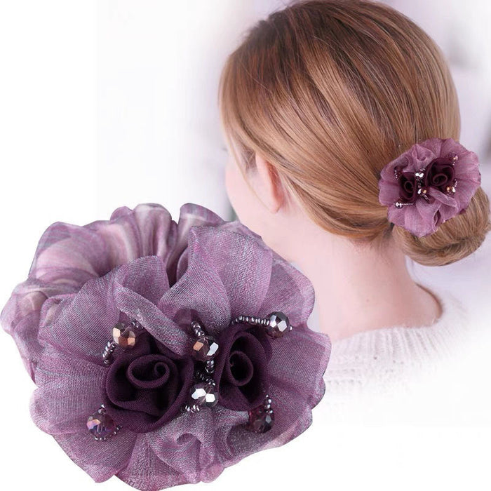 Wholesale rope head flower 40 to 50 years old foreign style pig large intestine simple lazy hair iron head flower nurse hair