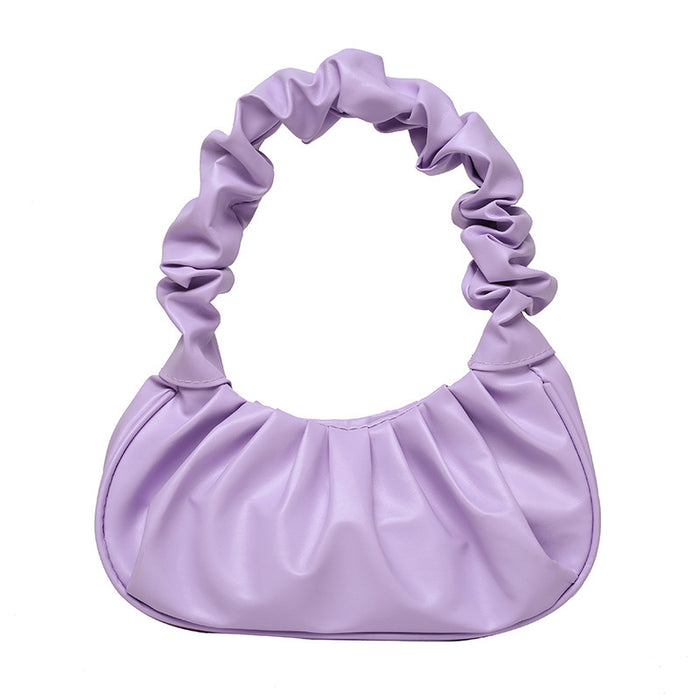 Wholesale New solid color cloud pleated bag, minimalist shoulder bag
