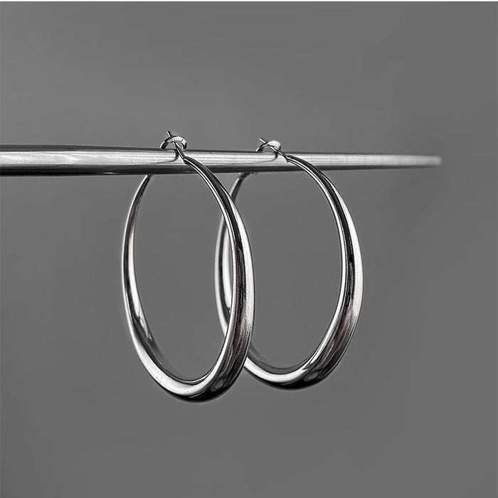 Wholesale Silver Needle Geometric Circle Earrings, Fashionable and Simple Metal Wind Earrings, Versatile and High Grade Sensory Earrings, Wholesale of Earrings
