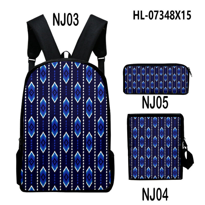 Wholesale Aztec Backpack + Shoulder Bag + Pencil Case Three-piece Set JDC-BP-JieNi002