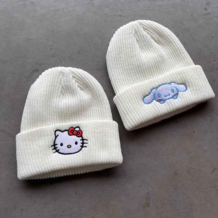 Wholesale Cute Kitten Embroidery Acrylic Knitted Beanie JDC-FH-Kamie009