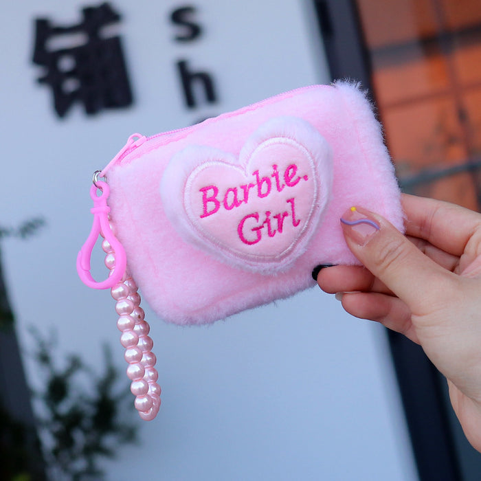 Wholesale Plush Love Letter Backpack Shaped Coin Purse With Zipper Macaroon Street Style Casual Gift For Everyday Storage