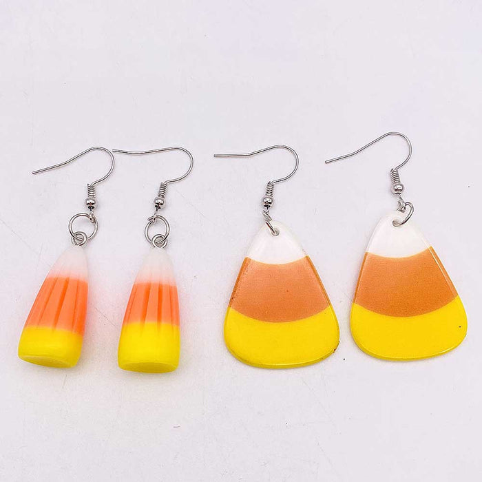 Wholesale Halloween 3D Halloween Candy Corn Acrylic Earrings JDC-ES-YaChen013