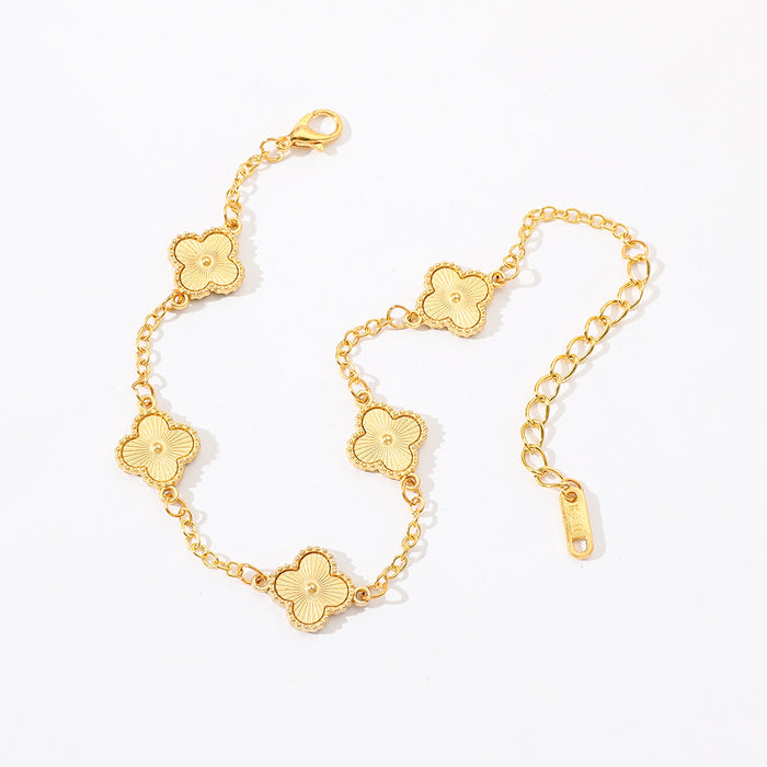 Wholesale 10pcs Alloy Four-Leaf Clover Petal Bracelet
