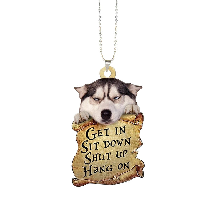 Wholesale Christmas Acrylic Double-sided Printing Cute Angel Dog Creative Car Pendant JDC-CA-CaiX001