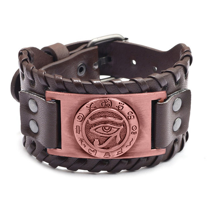 Wholesale Multi-layer Leather Wolf Head Men's Bracelet JDC-BT-FengH002