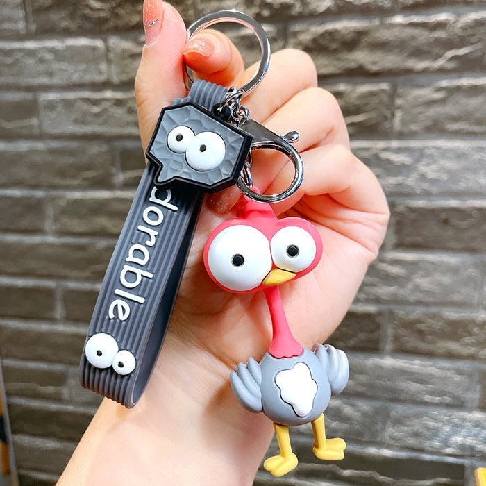 Wholesale Cartoon Flamingo Silicone Keychain JDC-KC-LeZi008