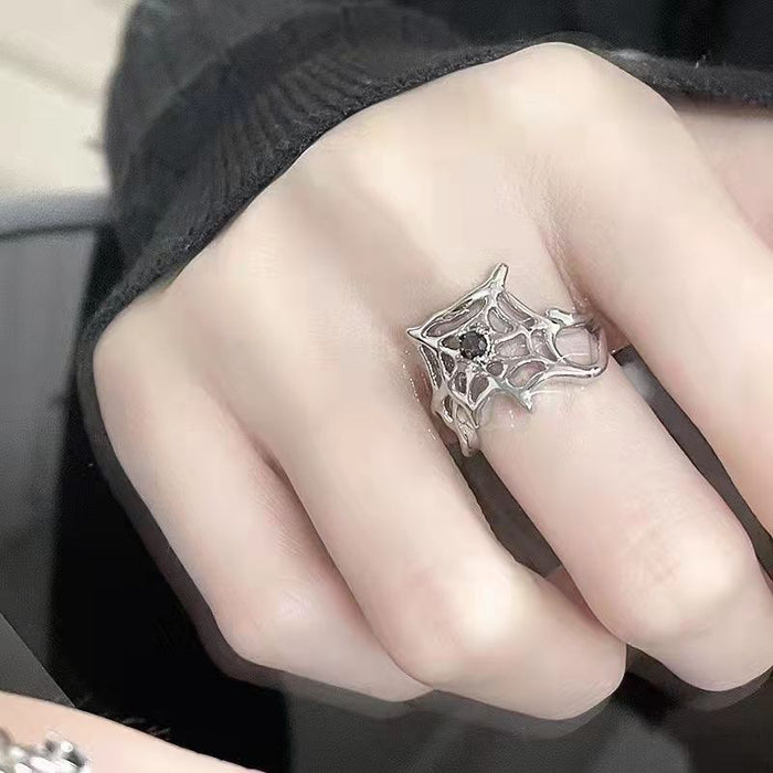 Wholesale Small niche design, open mouth personality ring, personality ring