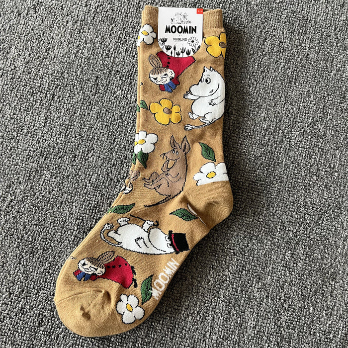 Wholesale Cotton Women's Socks Cartoon Anime Mid-length JDC-SK-Bingao003