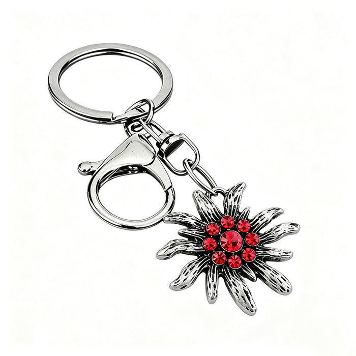 Wholesale Bavarian Edelweiss Alloy Keychain Charm Retro Bag Charm Car Key Accessory Chic Gift
