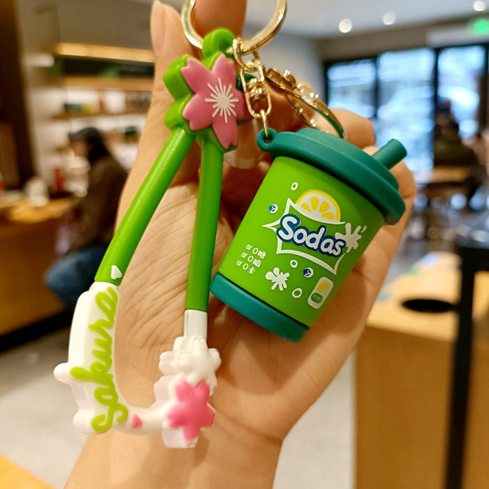 Wholesale Cartoon PVC Beverage Bottle Keychain JDC-KC-MingT017