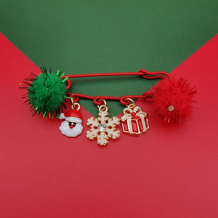 Wholesale Christmas brooch  snowflake elk bell Christmas tree pin gift