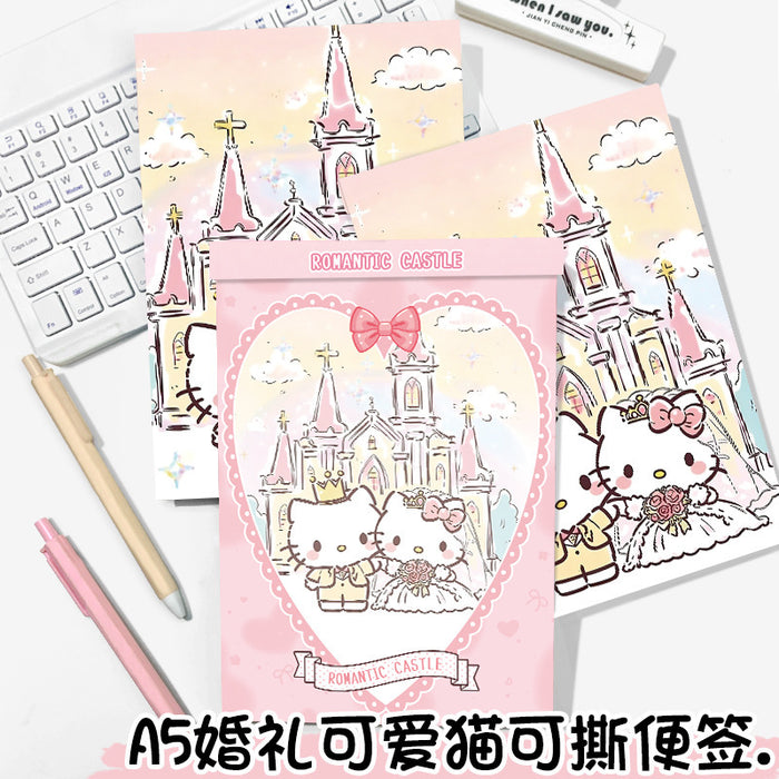 Wholesale Chic A5 Tear-Off Sticky Note Pad Wedding Cat Design Thick Pages Gift for Students minimum quantity: 2