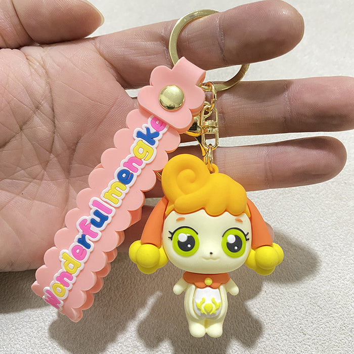 Wholesale Cartoon ful Cute Keychain Pendant Student Bookbag with Bell Pudding Dog Doll Pendant