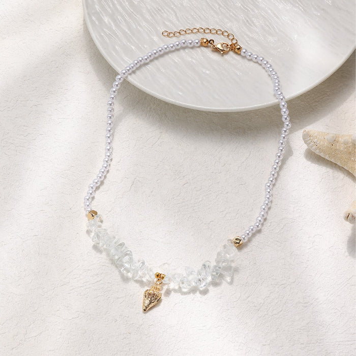 Wholesale Crabs, seahorses, starfish, seashells, soft pottery woven necklace, natural stone bracelet for women