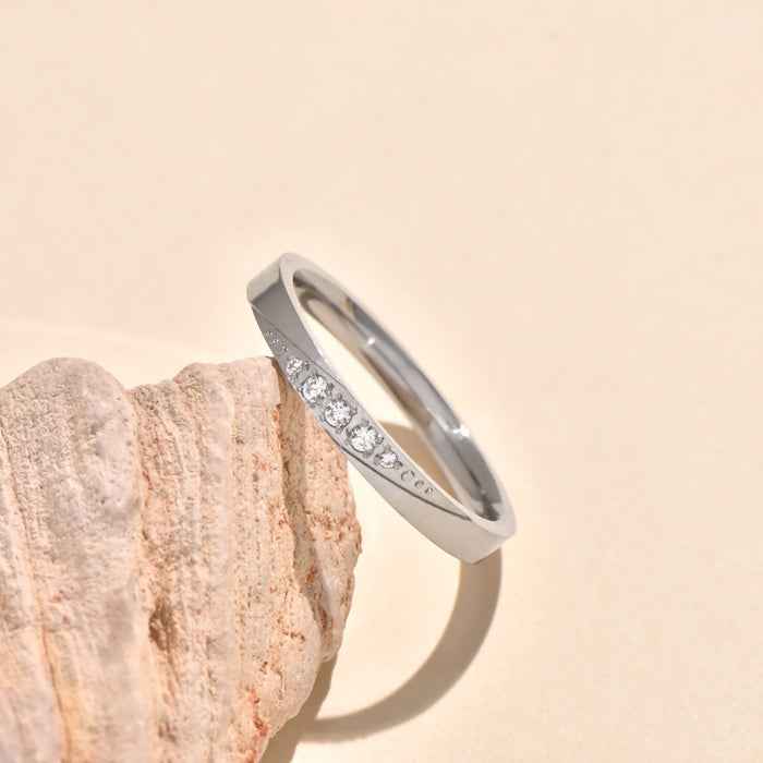 Wholesale 1Pc Beveled Edge Diamond Ring