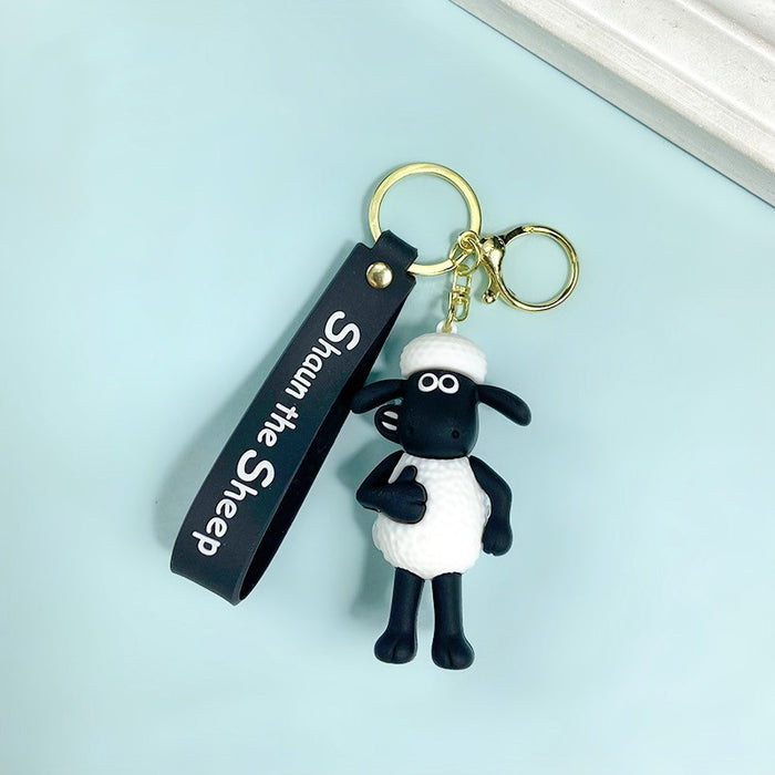 Wholesale Cartoon Sheep Silicone Keychain Bag Charm Car Key Accessory