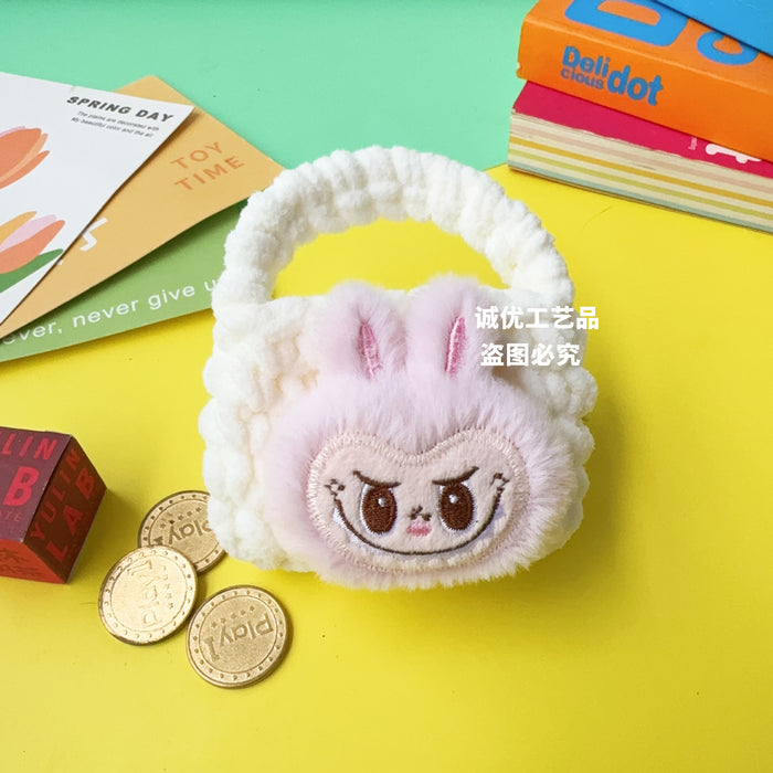 Wholesale New plush coin purse, hand knitted data cable storage bag, protective cover wholesale