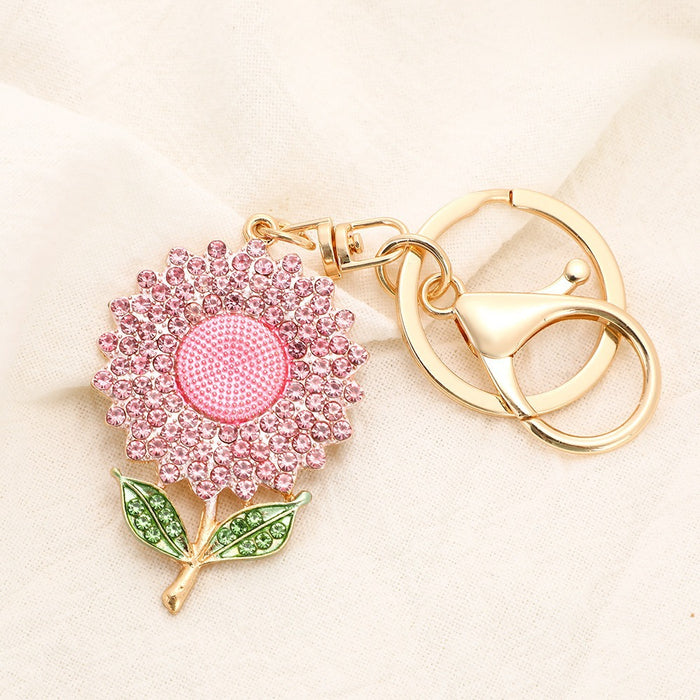 Wholesale Sunflower Rhinestone Keychain Bag Charm Accessory