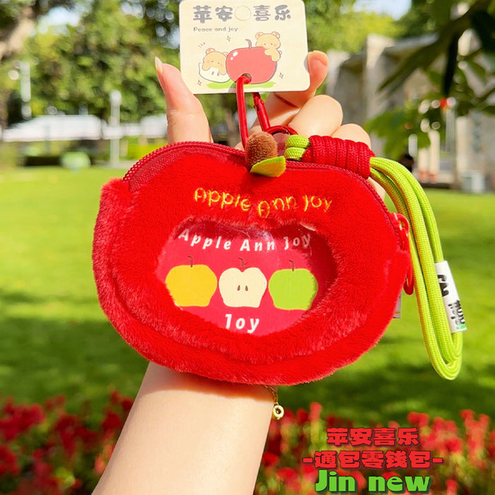 Wholesale Half Apple Plush Pendant Couple Keychain