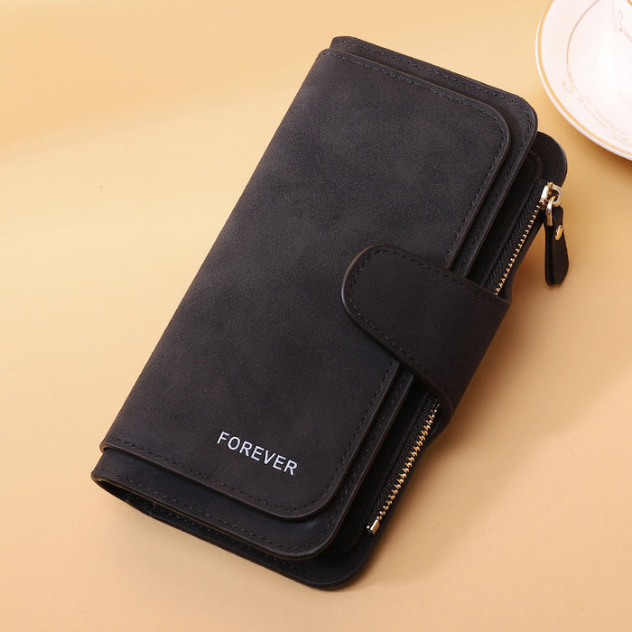 Wholesale Matte PU Leather Clutch Bag Long Large Capacity Wallet JDC-WT-Haok001