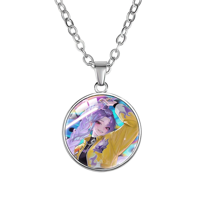 Wholesale KPOP Anime Crystal Pendant choker necklace
