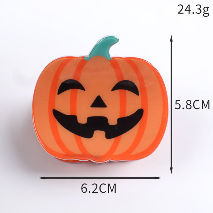 Wholesale Halloween imitation acetate  funny dark style shark clip personality creative pumpkin hairpin ghost clip