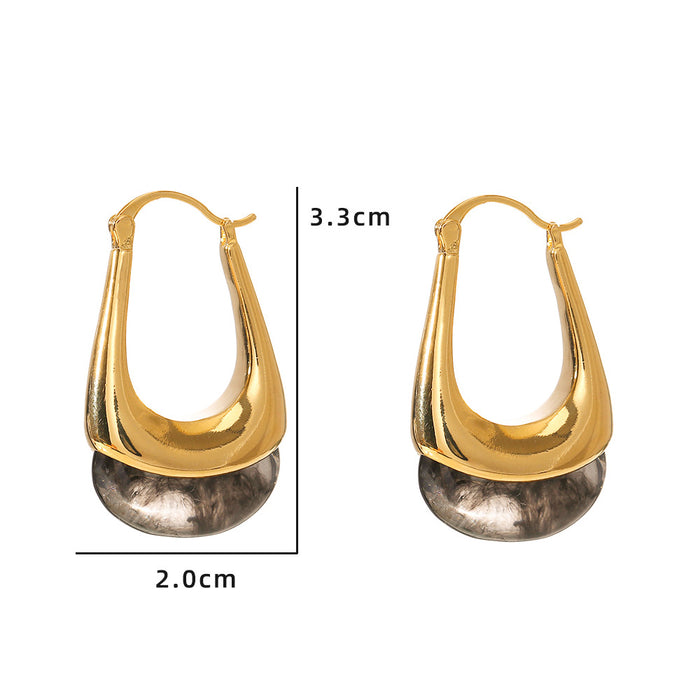 Wholesale Stainless steel smooth water droplet earrings with simple and personalized design that will not fade